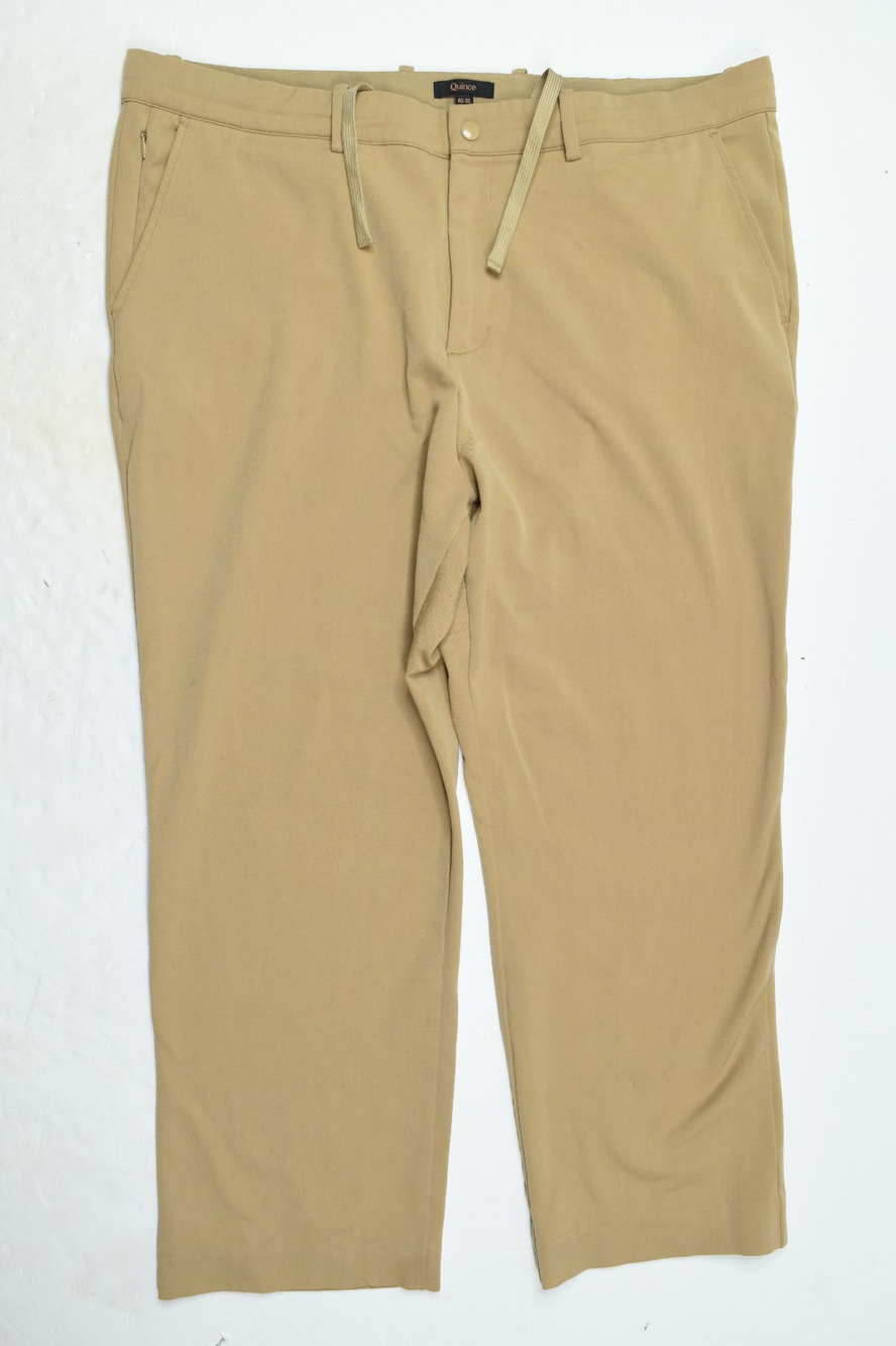 Quince Ultra Stretch 24/7 Smart Chino Pants Mens 40x27 Khaki Straight Leg